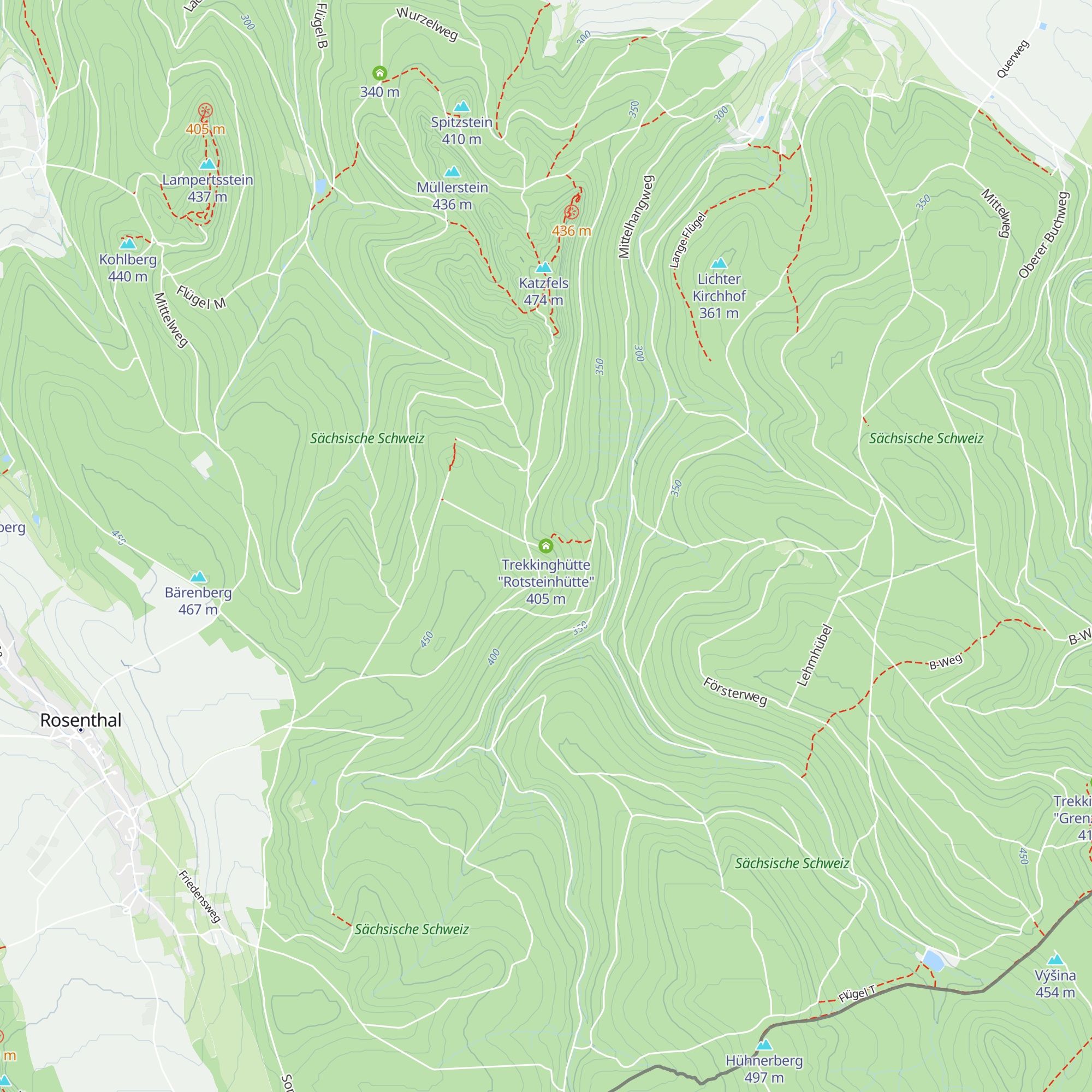 Trekkinghütte "Rotsteinhütte" map