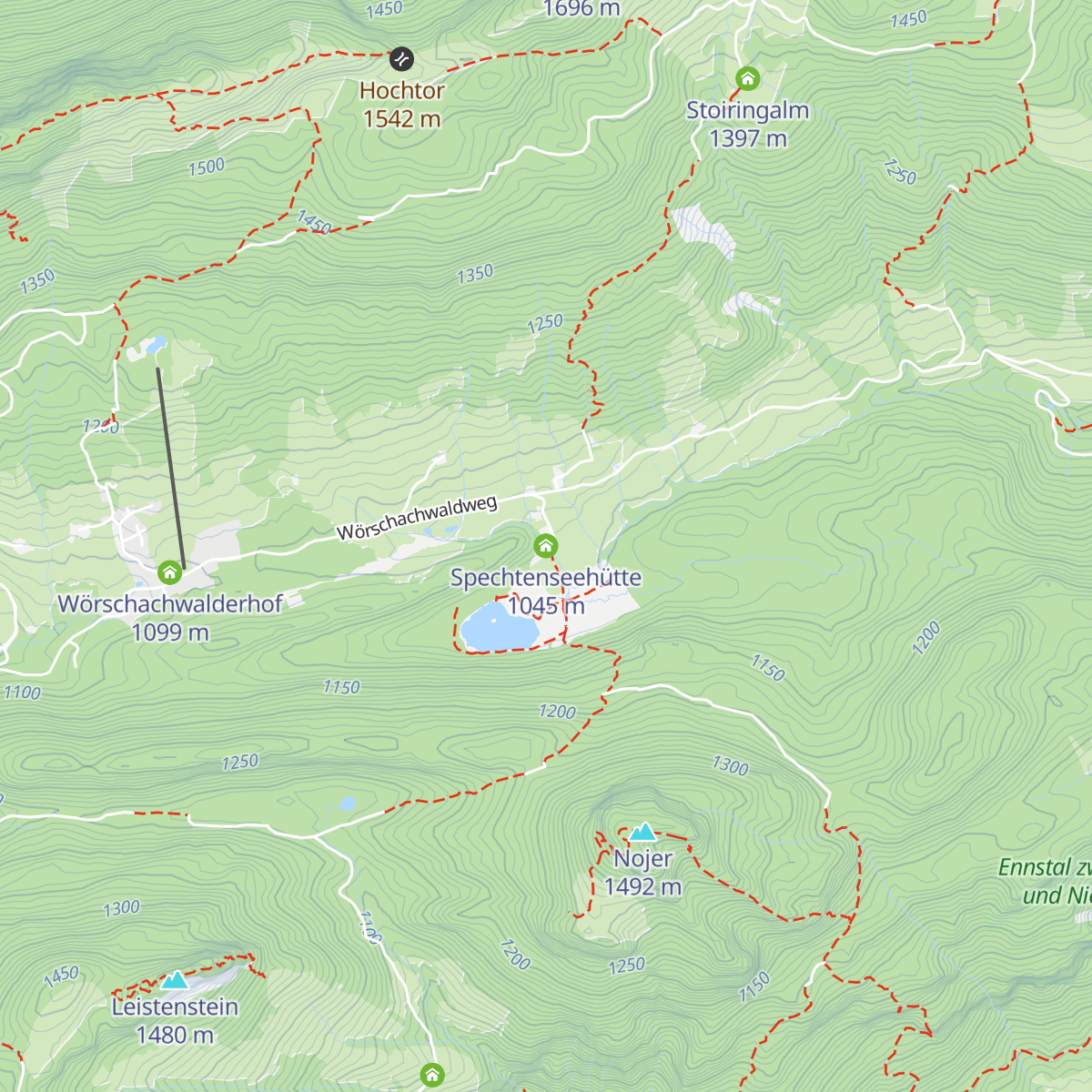 Spechtenseehütte map