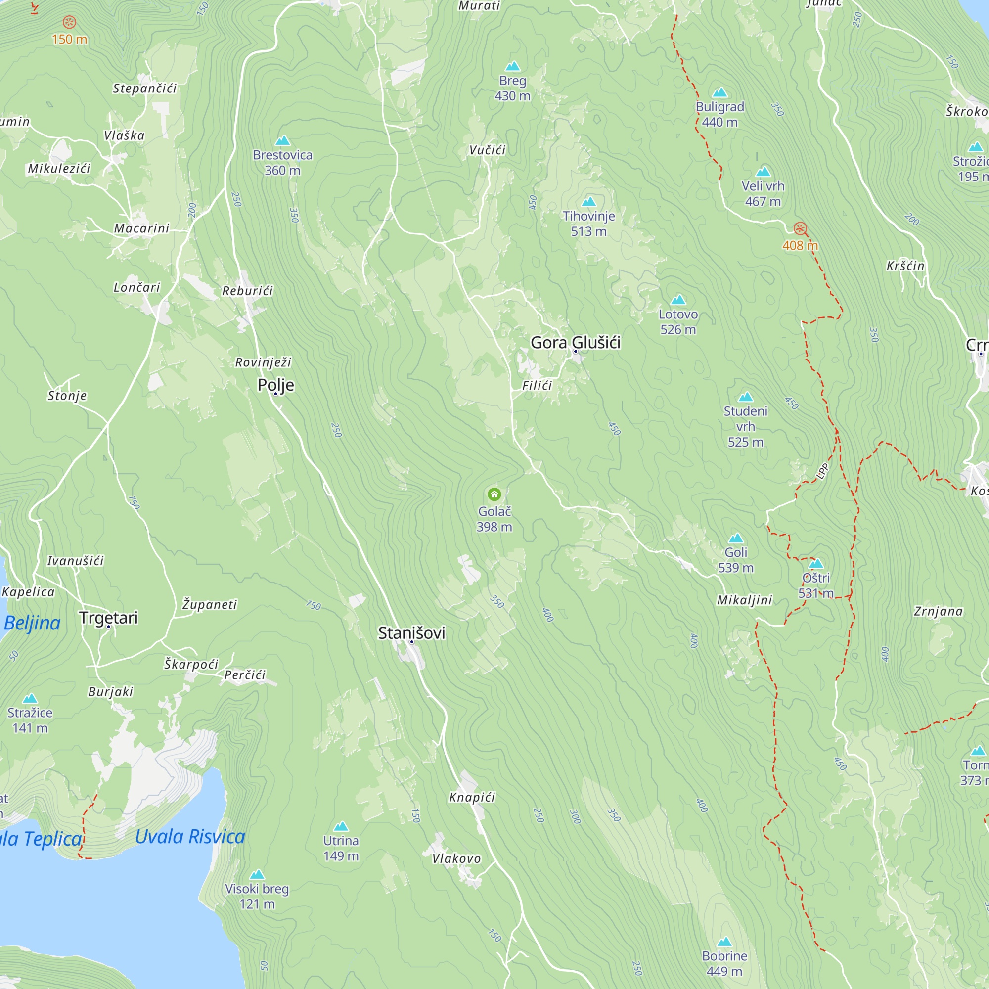 Golač map