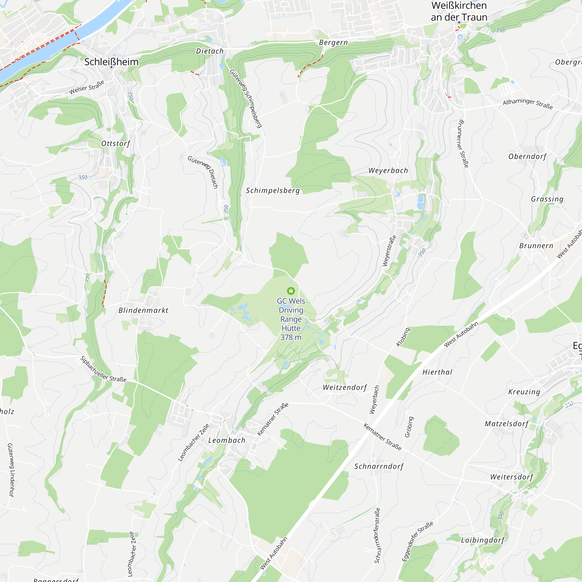 GC Wels Driving Range Hütte map