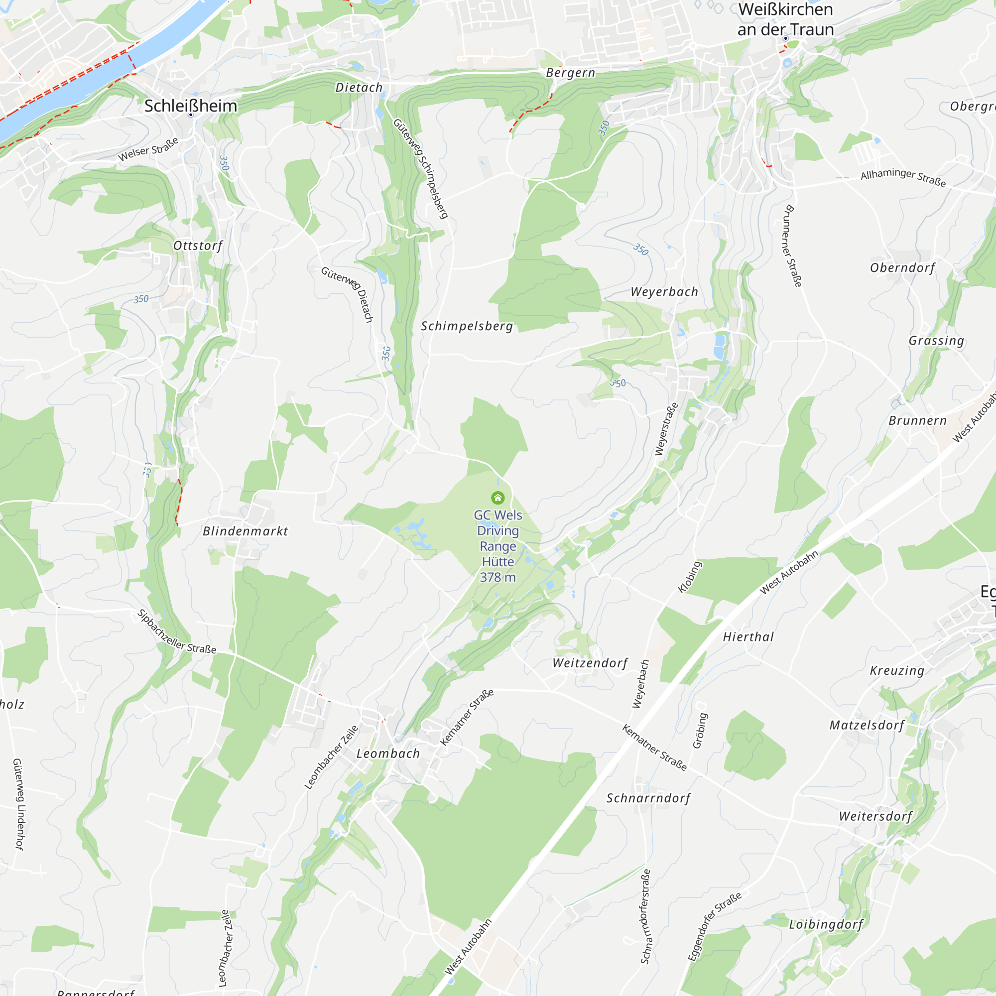 GC Wels Driving Range Hütte map