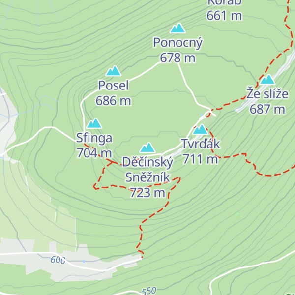 Map of Děčínský Sněžník