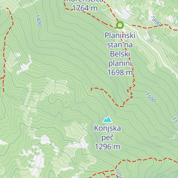 Map of Lovska koča pod Struško