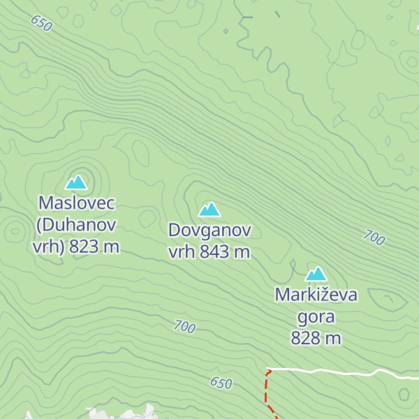 Map of Dovganov vrh