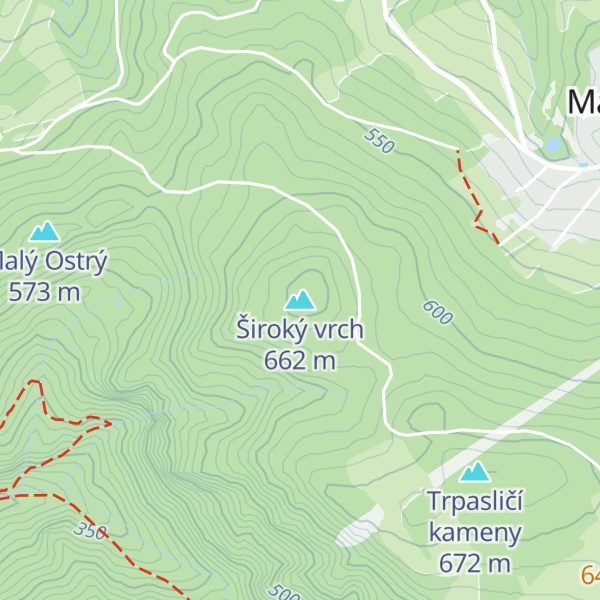 Map of Široký vrch