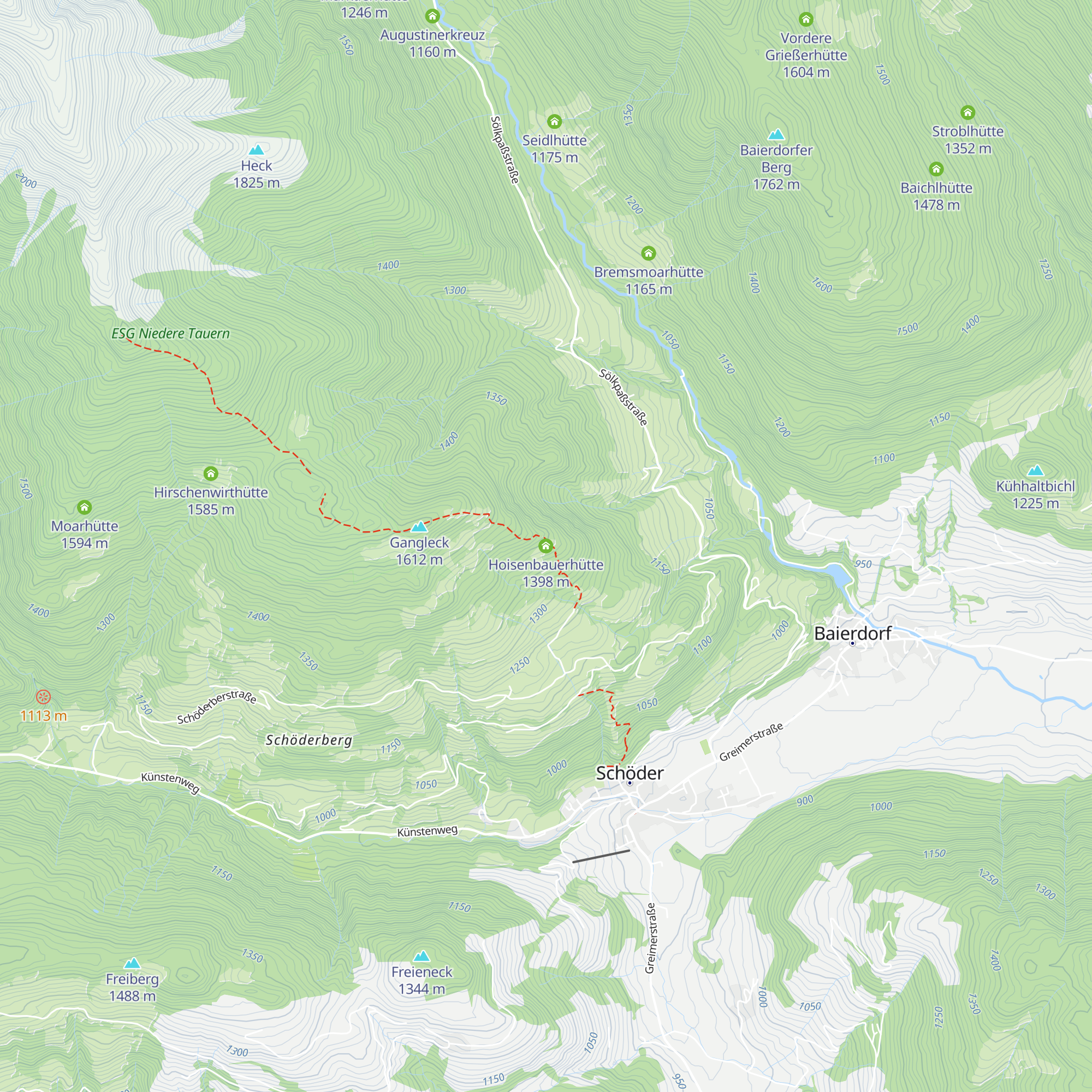Hoisenbauerhütte map