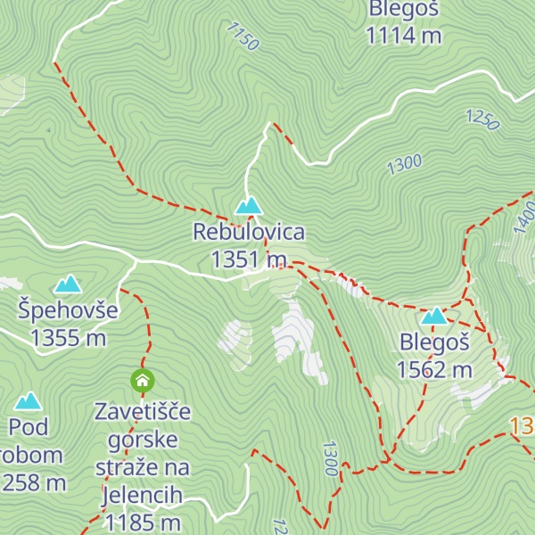 Map of Koča na Blegošu