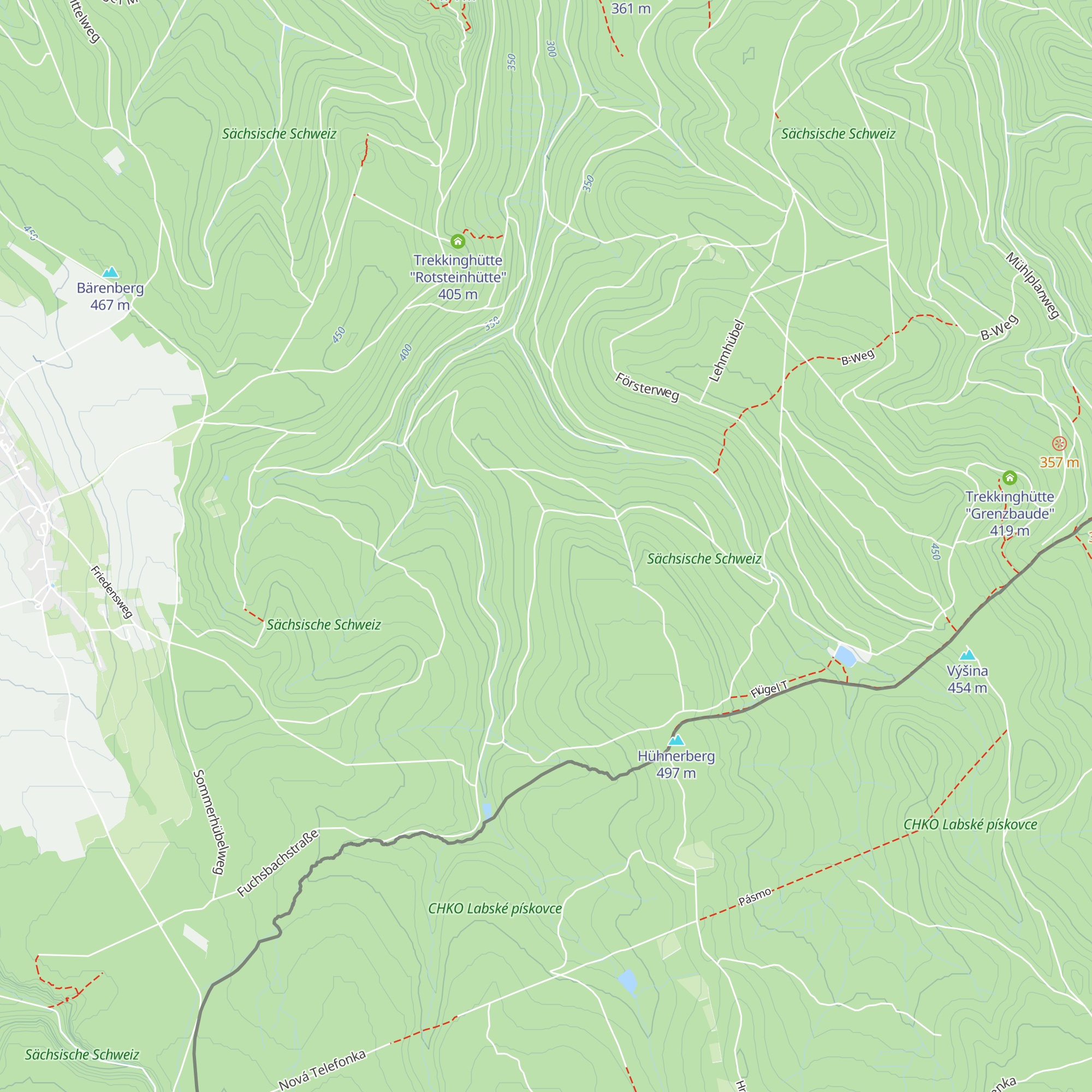 Trekkinghütte "Willys Ruh" map