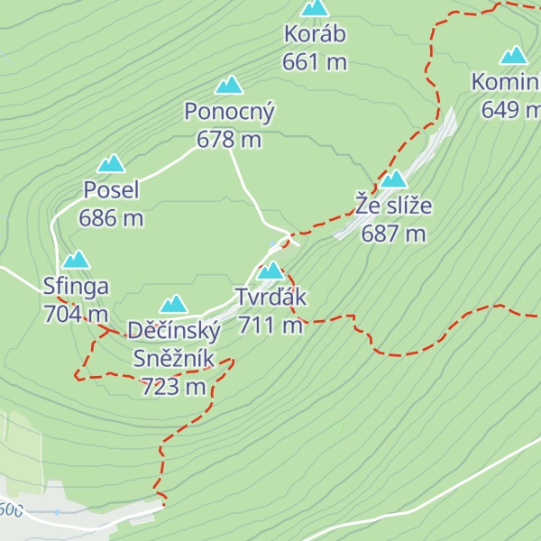Map of Tvrďák