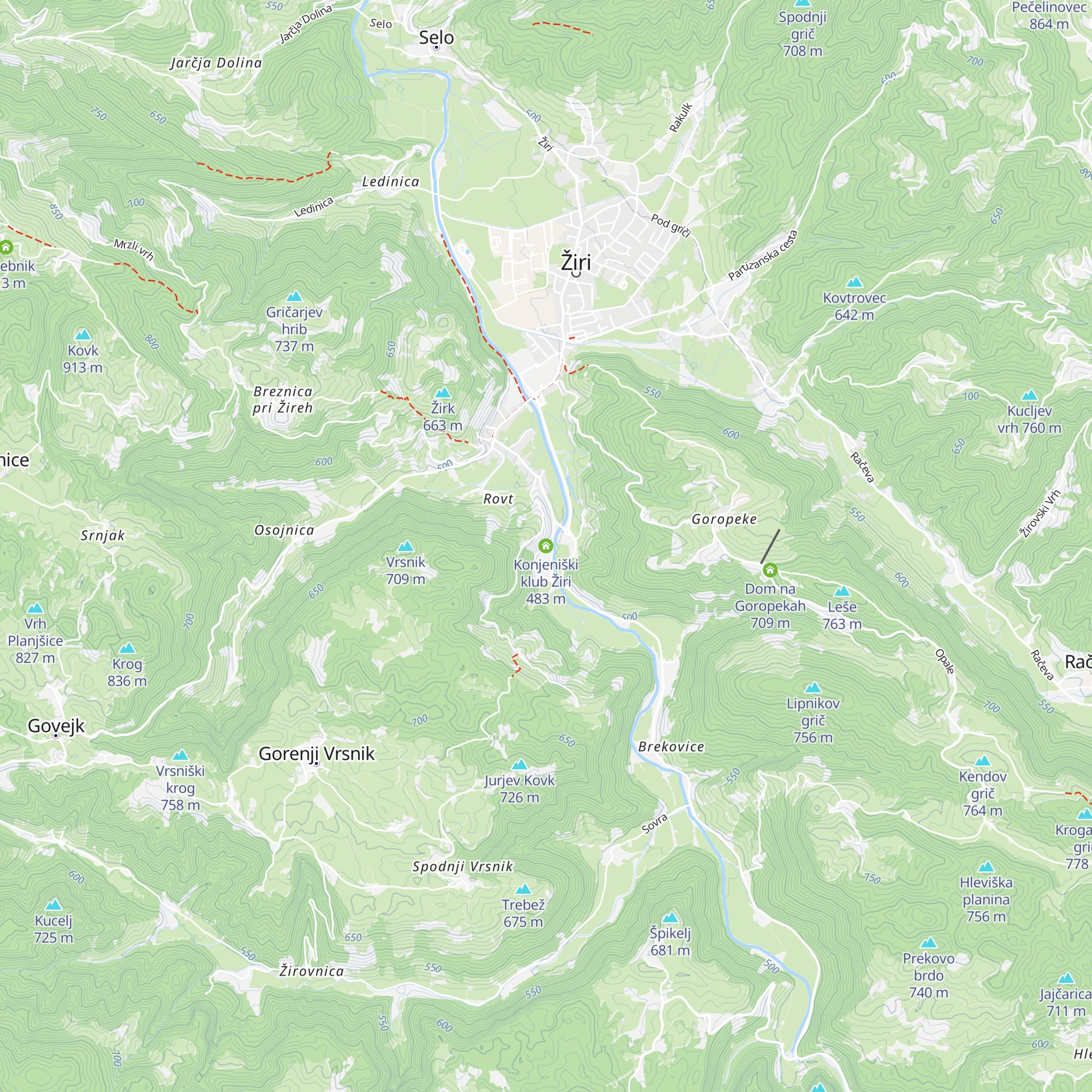 Konjeniški klub Žiri map