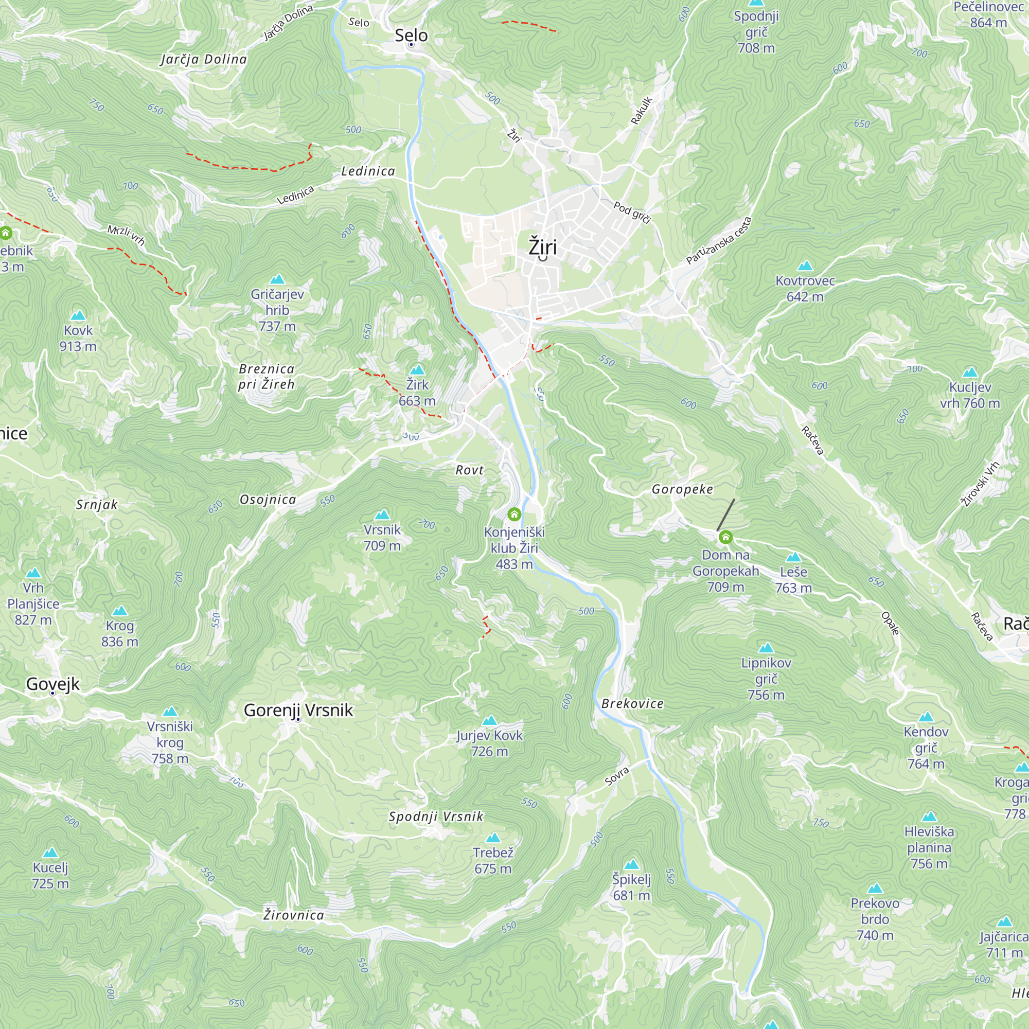 Konjeniški klub Žiri map