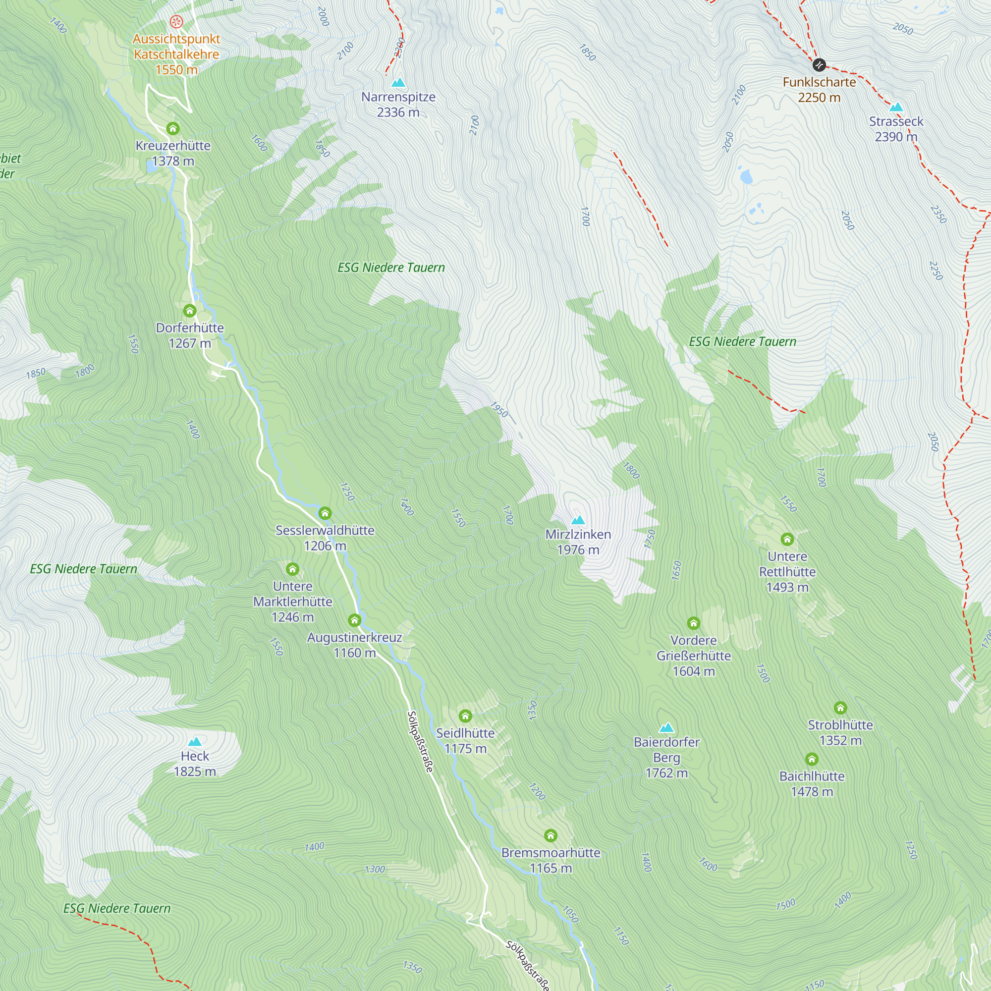Lannachkarhütte map