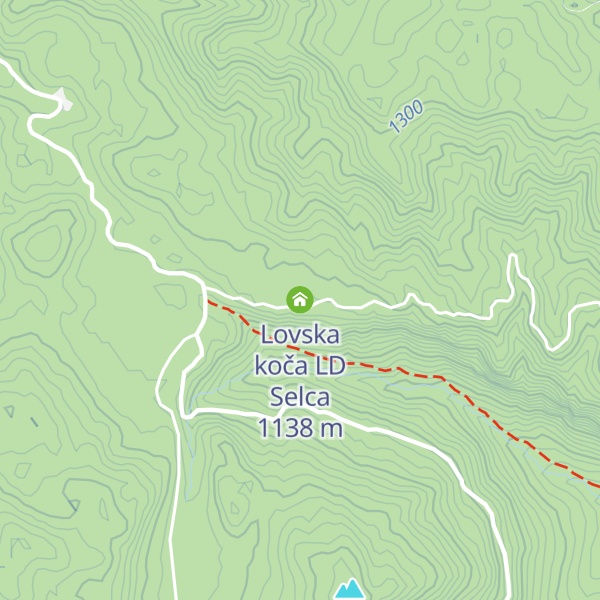 Map of Lovska koča LD Selca