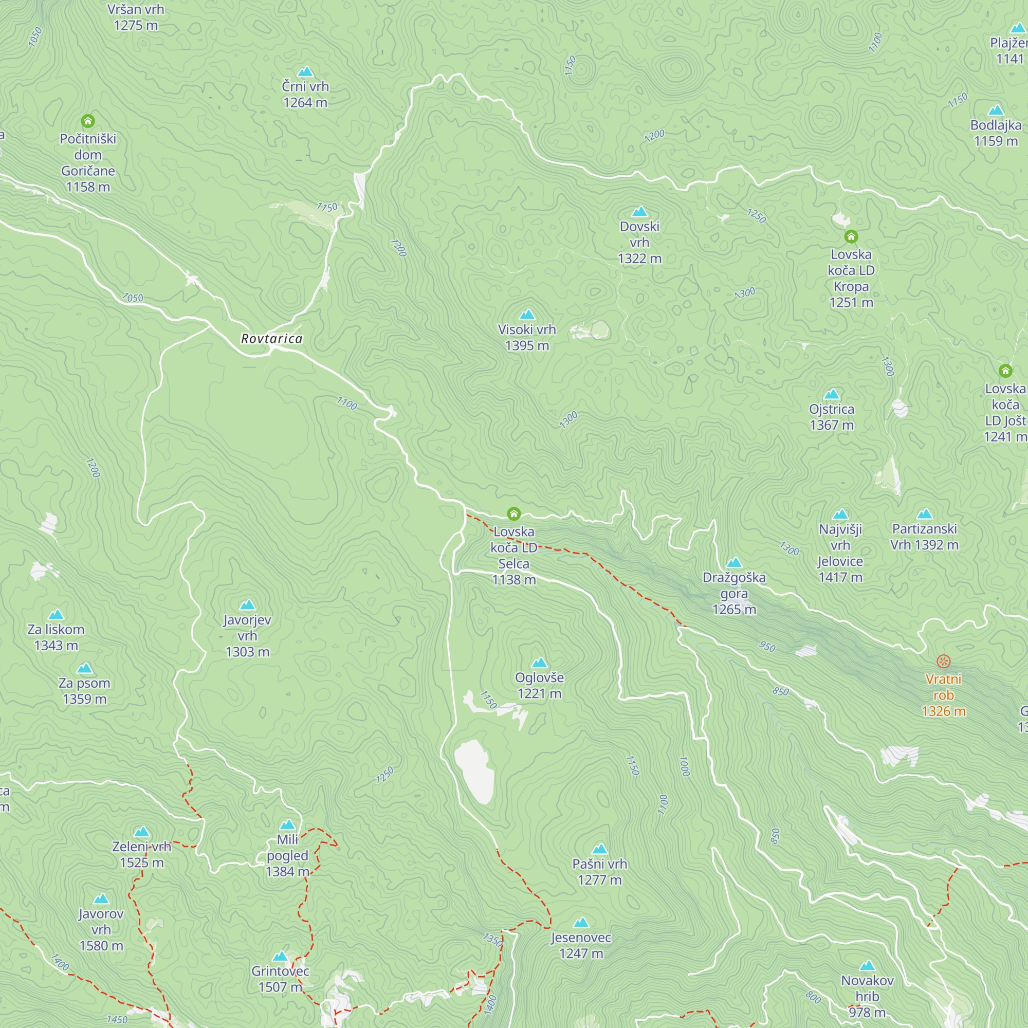 Lovska koča LD Selca map