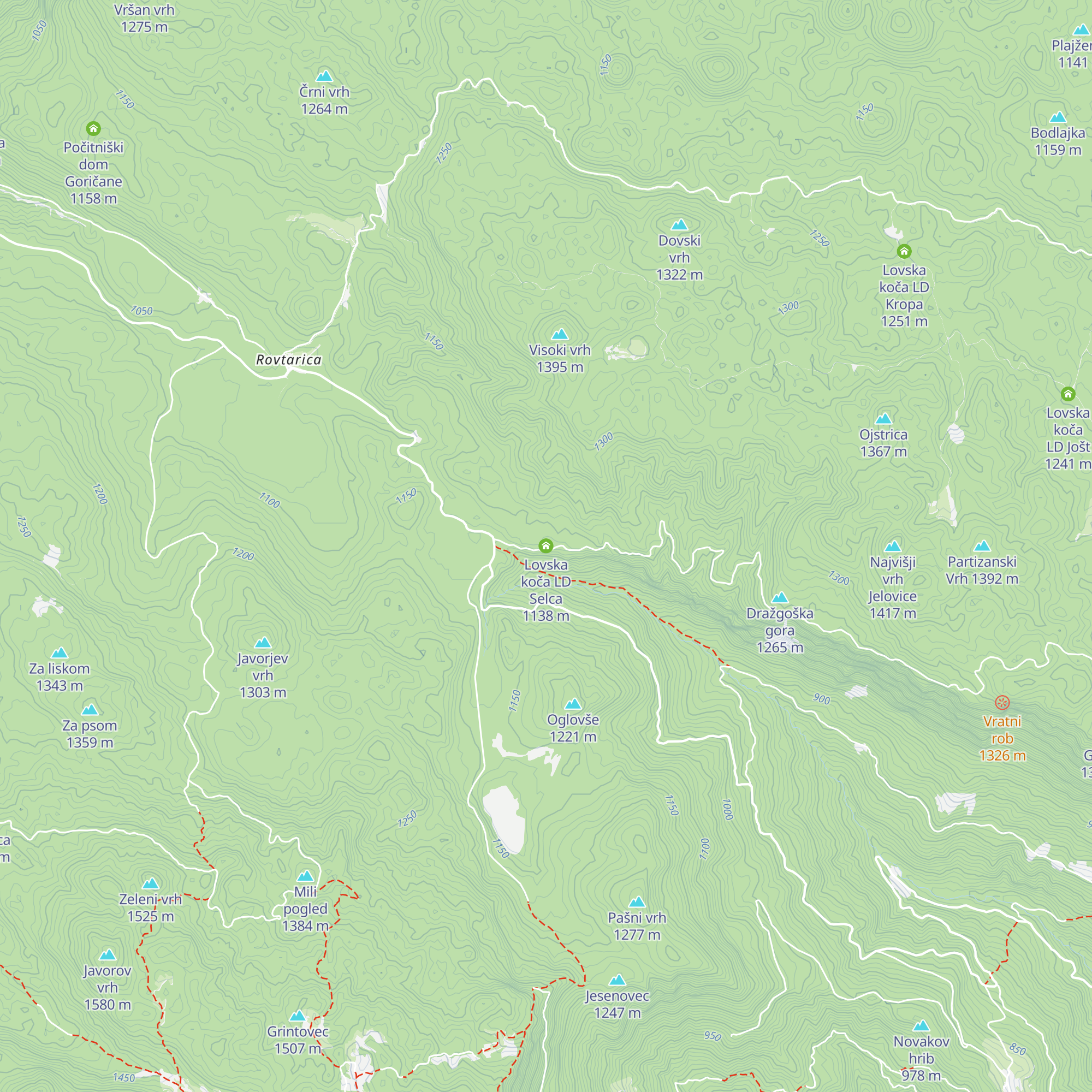 Lovska koča LD Selca map