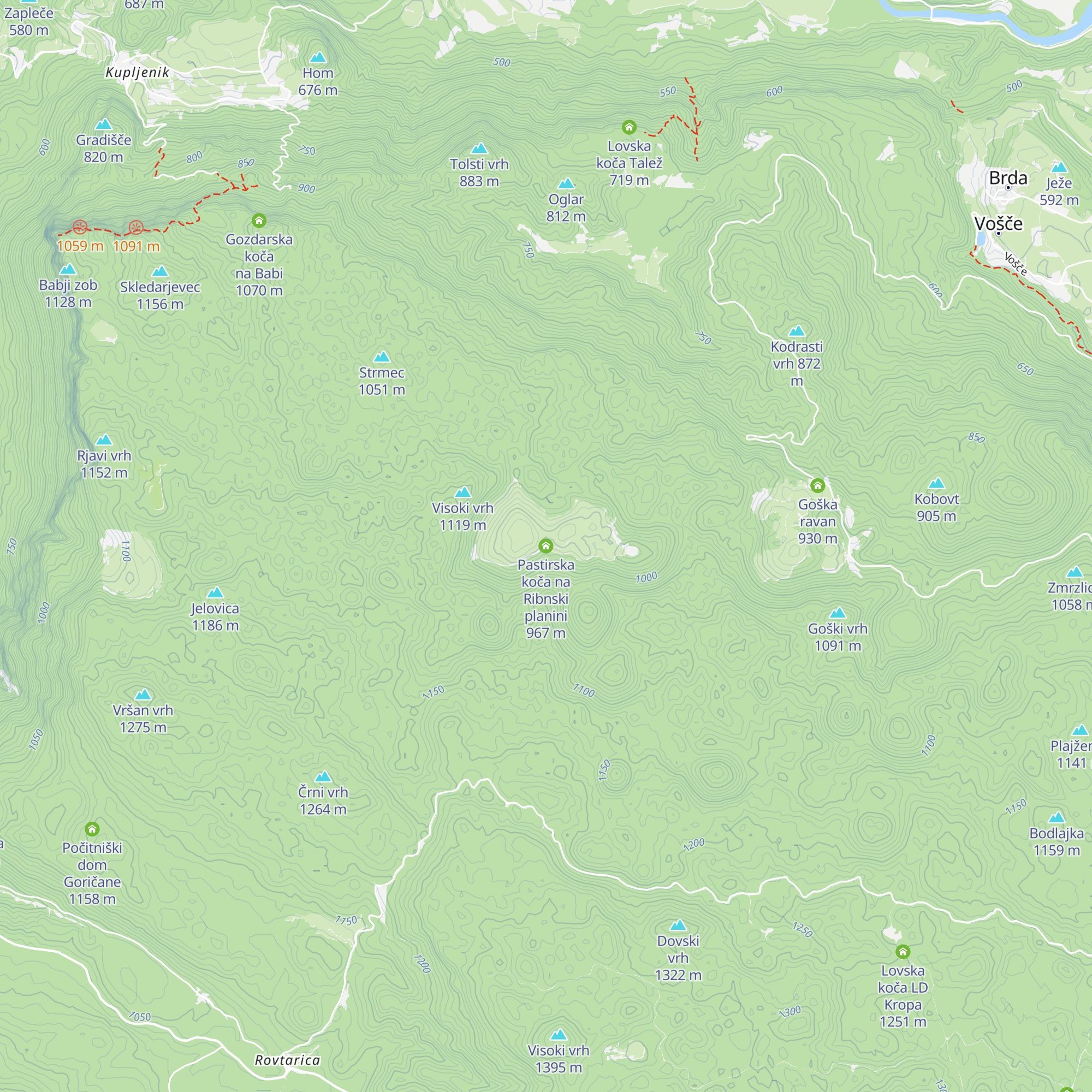 Pastirska koča na Ribnski planini map