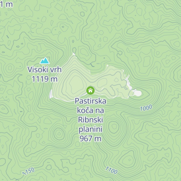 Map of Pastirska koča na Ribnski planini