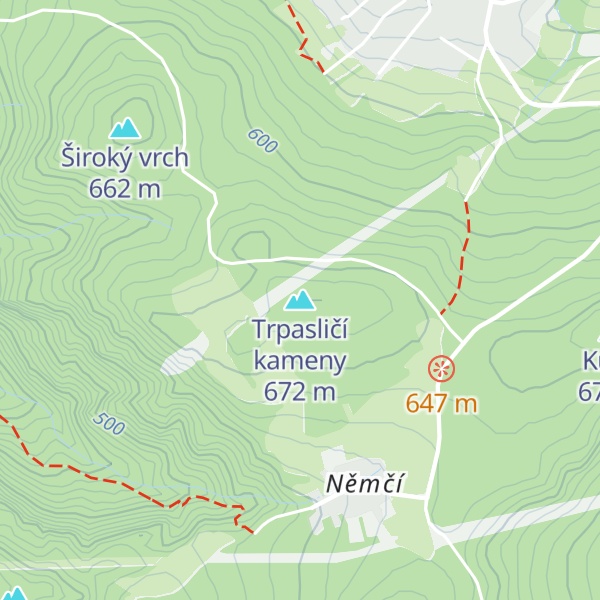 Map of Trpasličí kameny