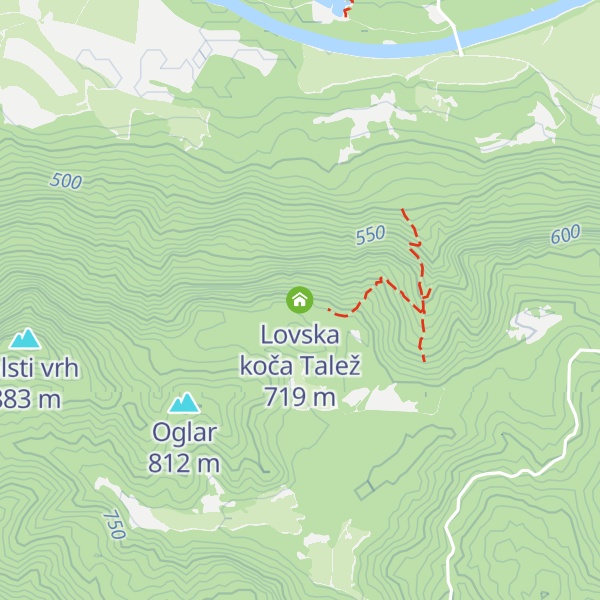 Map of Lovska koča Talež