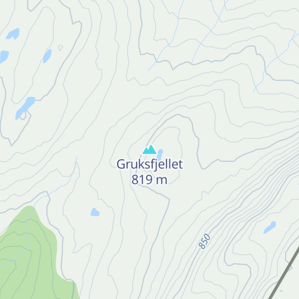 Map of Gruksfjellet