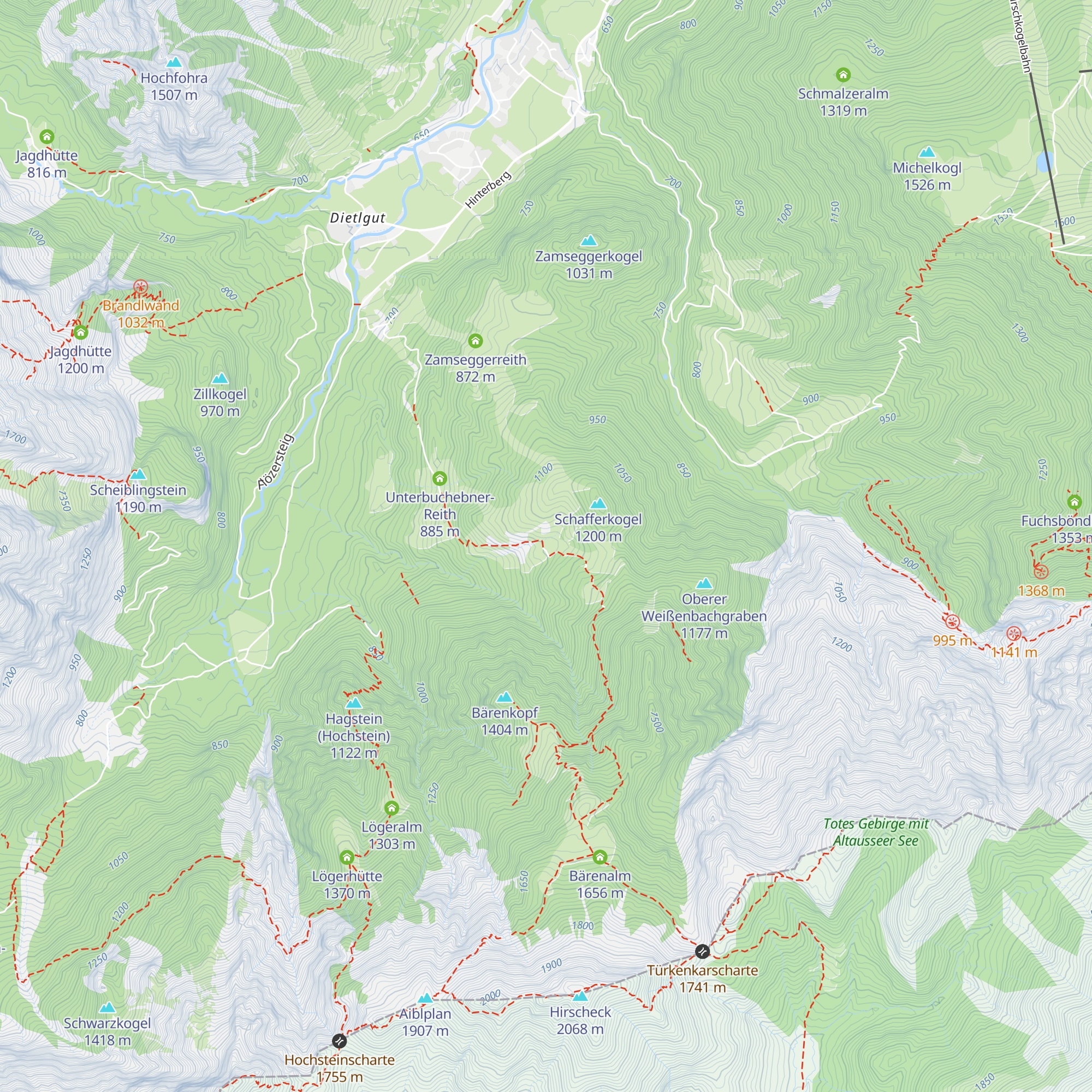 Almhütte Schafferreith map