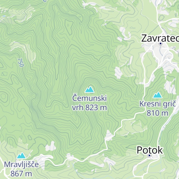 Map of Čemunski vrh