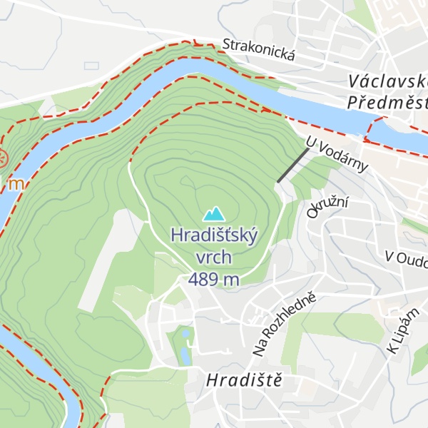 Map of Hradišťský vrch