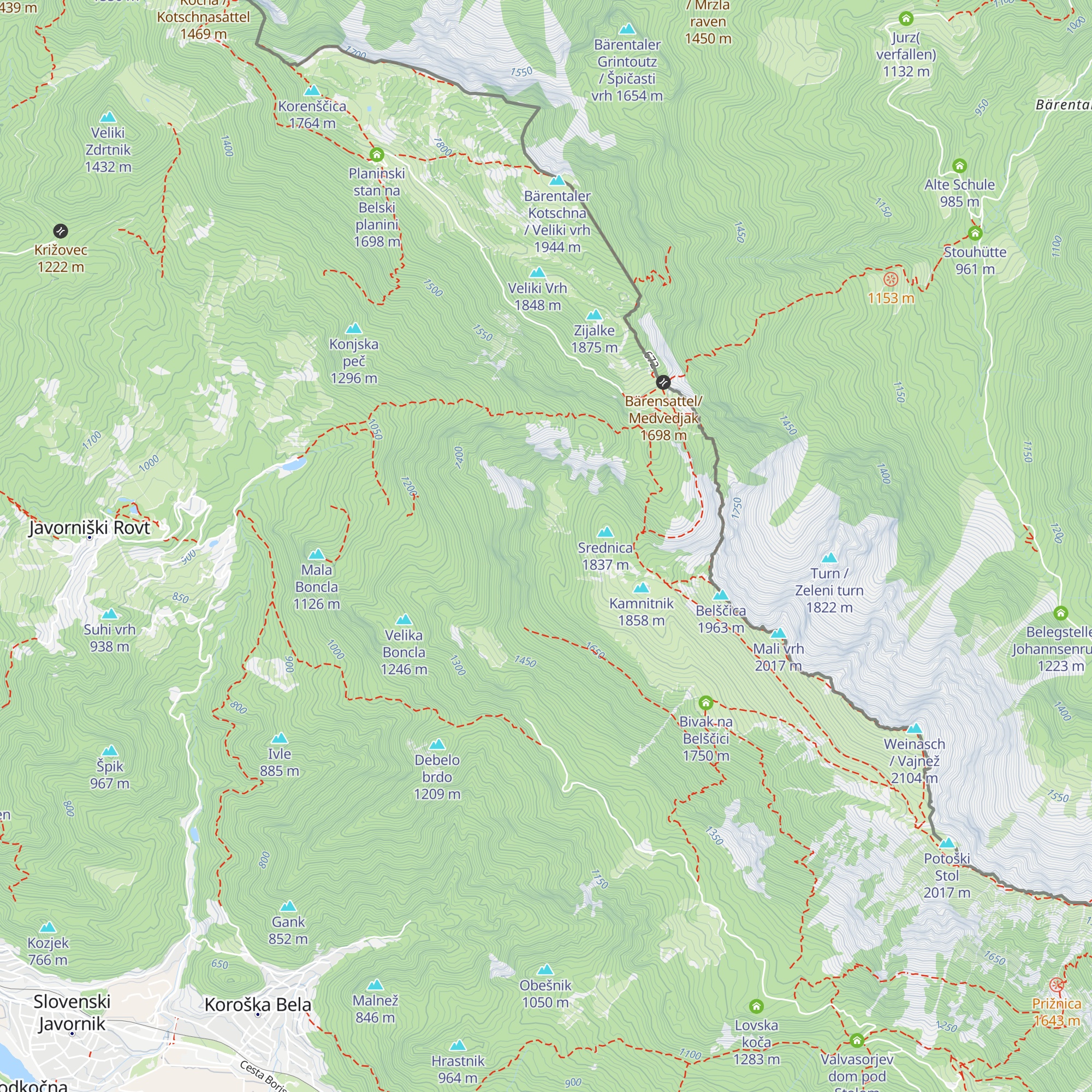 Hrašenska planina map