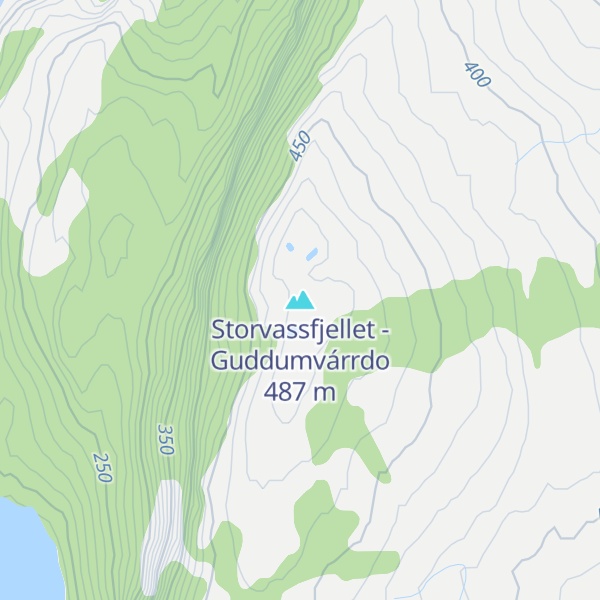 Map of Storvassfjellet - Guddumvárrdo