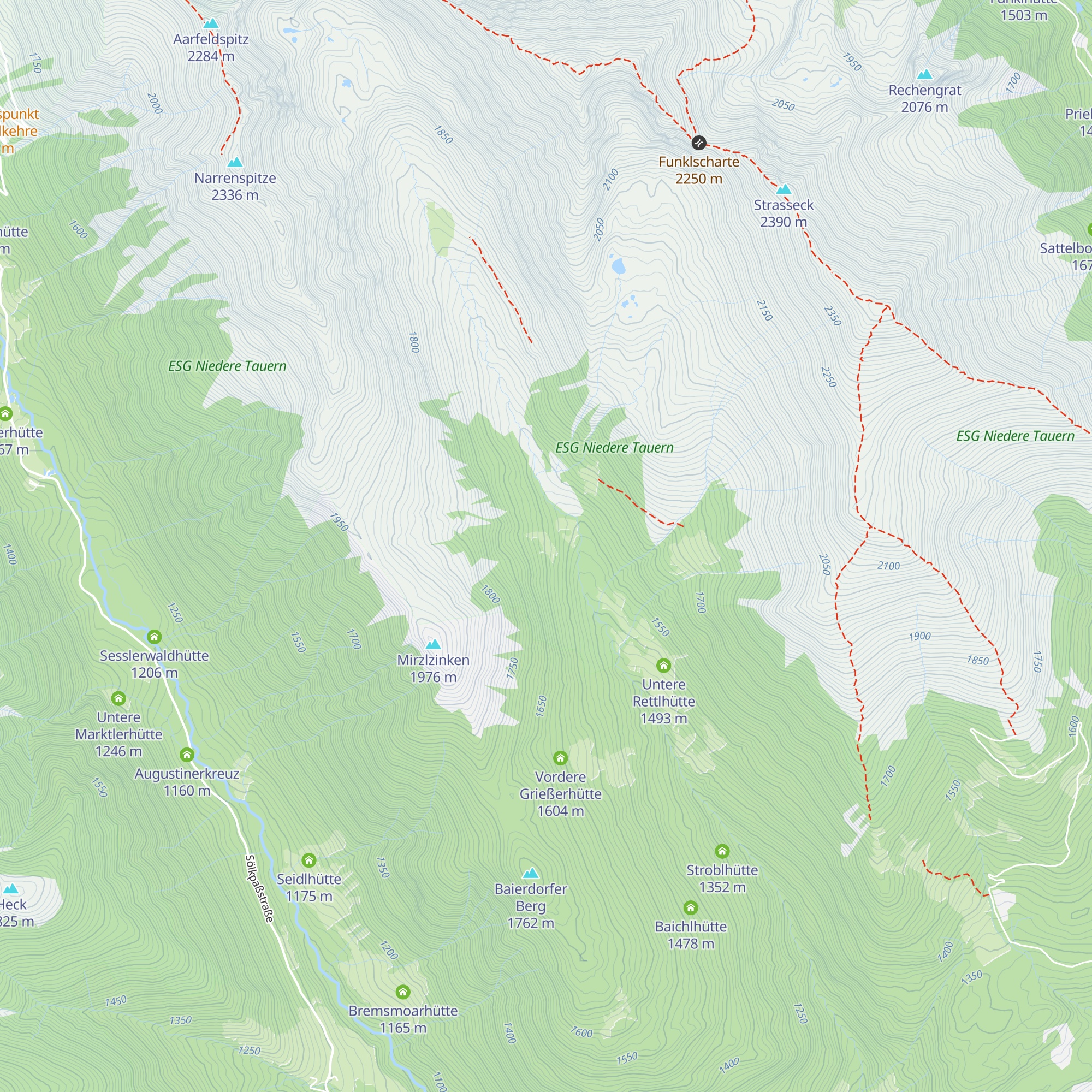 Hintere Grießerhütte map