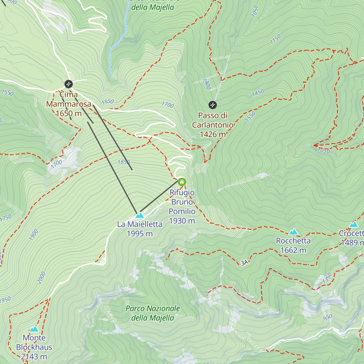 Rifugio Bruno Pomilio map