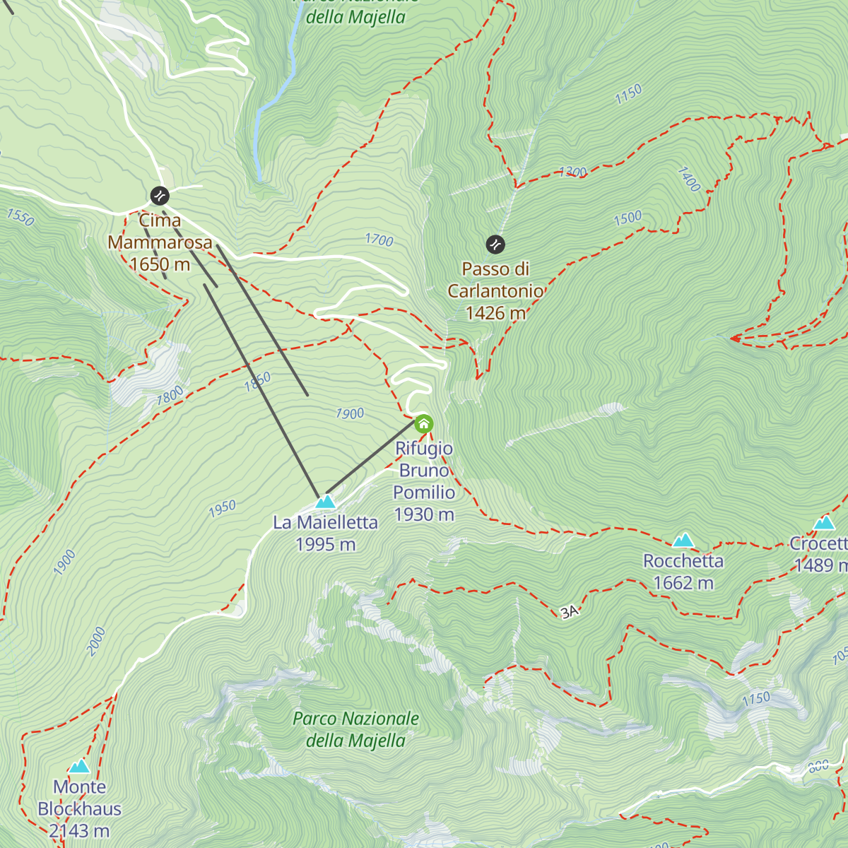 Rifugio Bruno Pomilio map