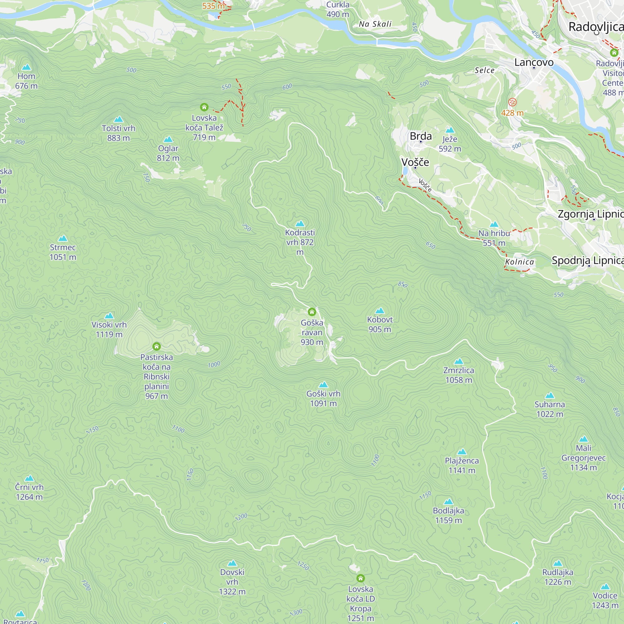 Goška ravan map