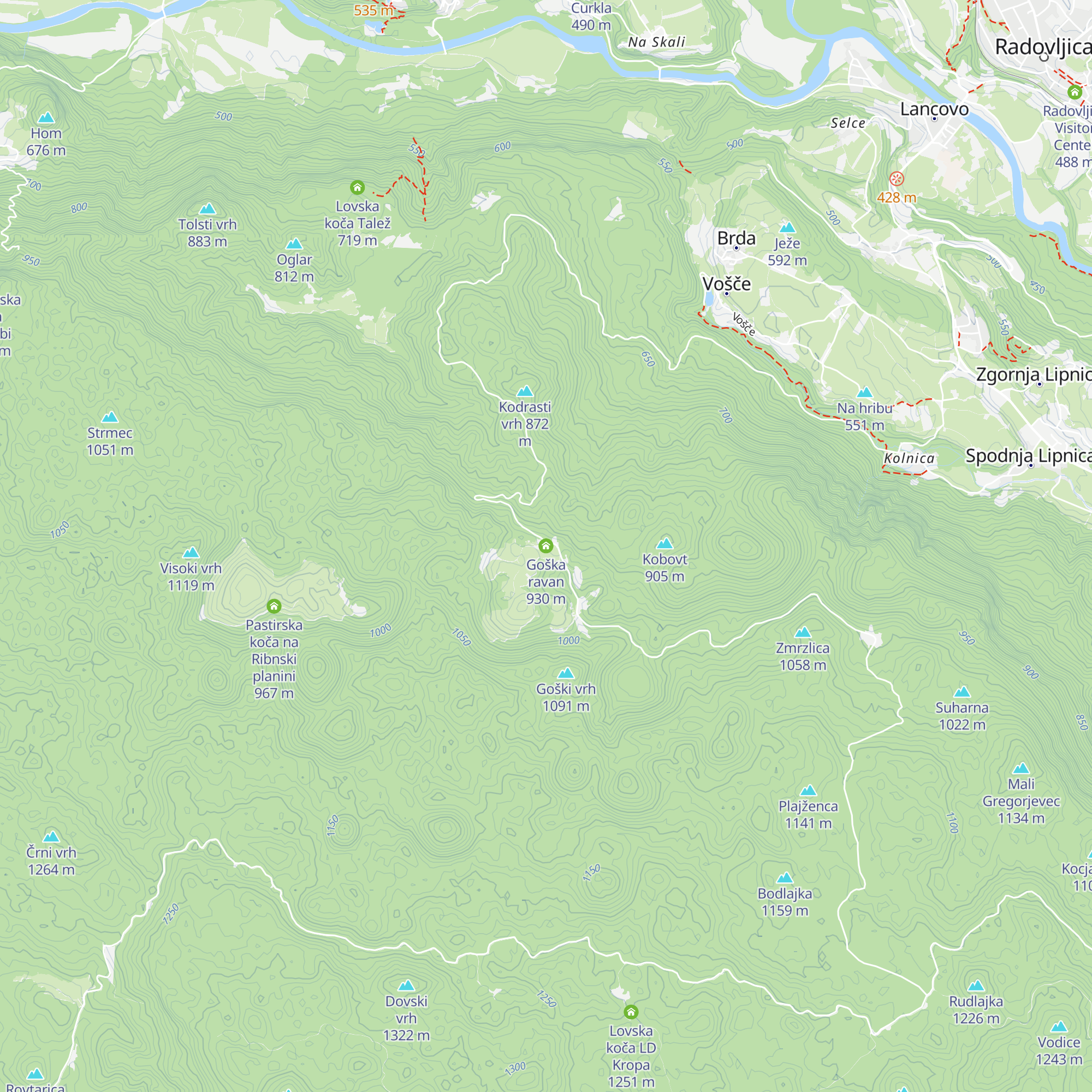 Goška ravan map