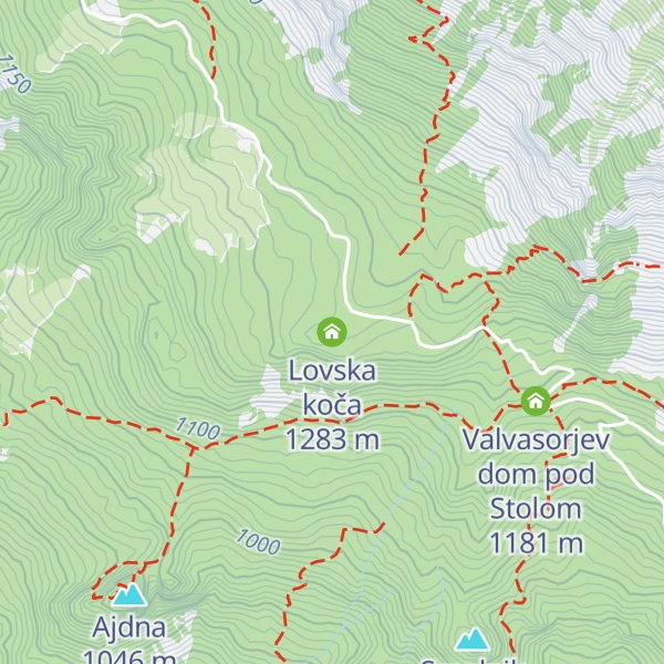 Map of Lovska koča