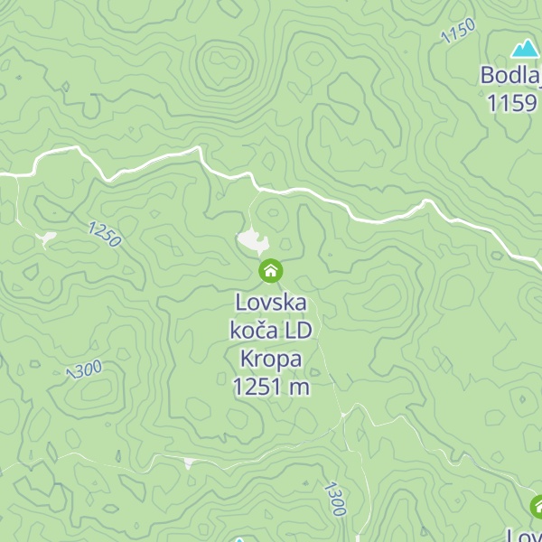 Map of Lovska koča LD Kropa
