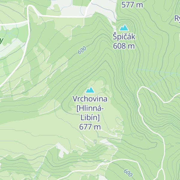 Map of Vrchovina [Hlinná-Libín]