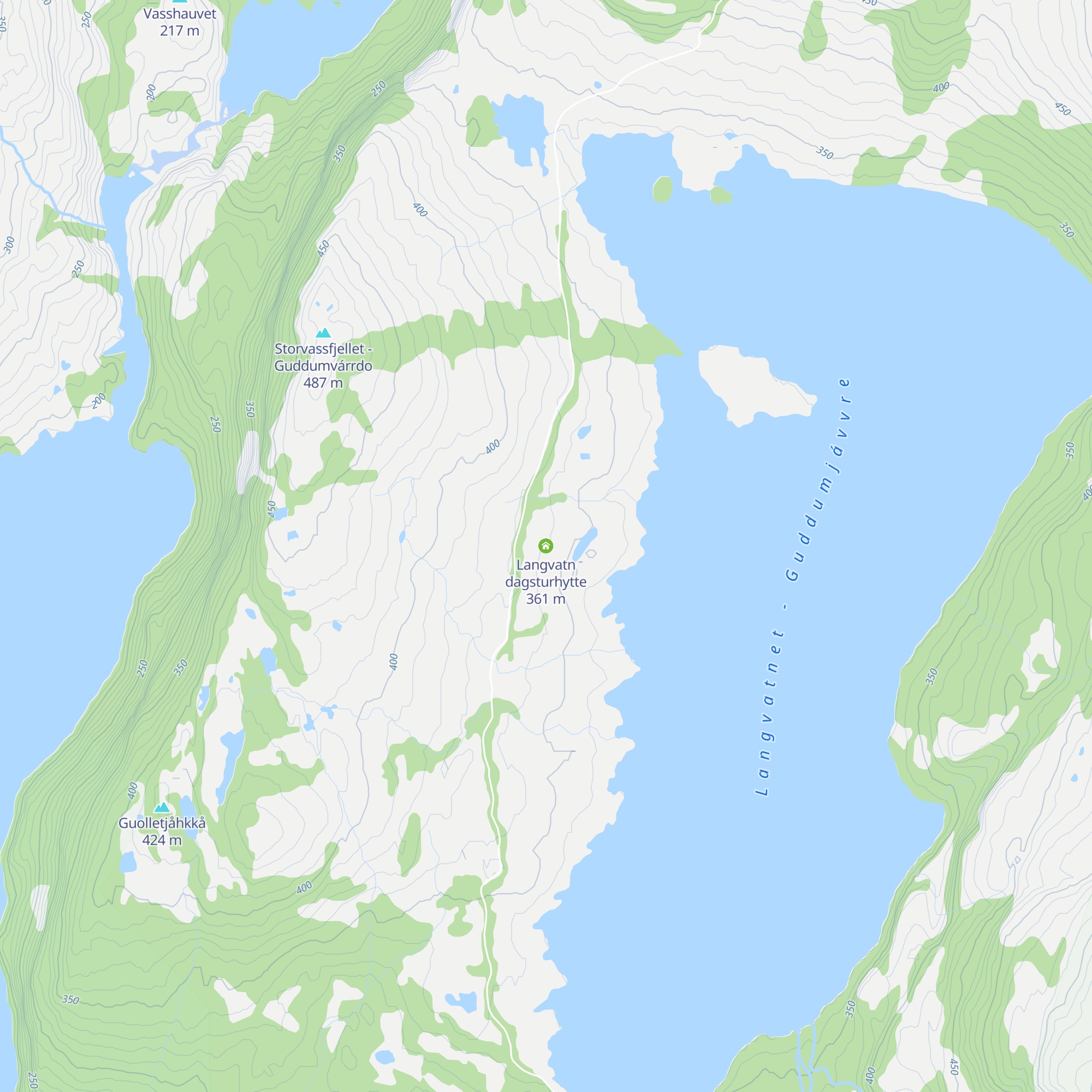 Langvatn dagsturhytte map