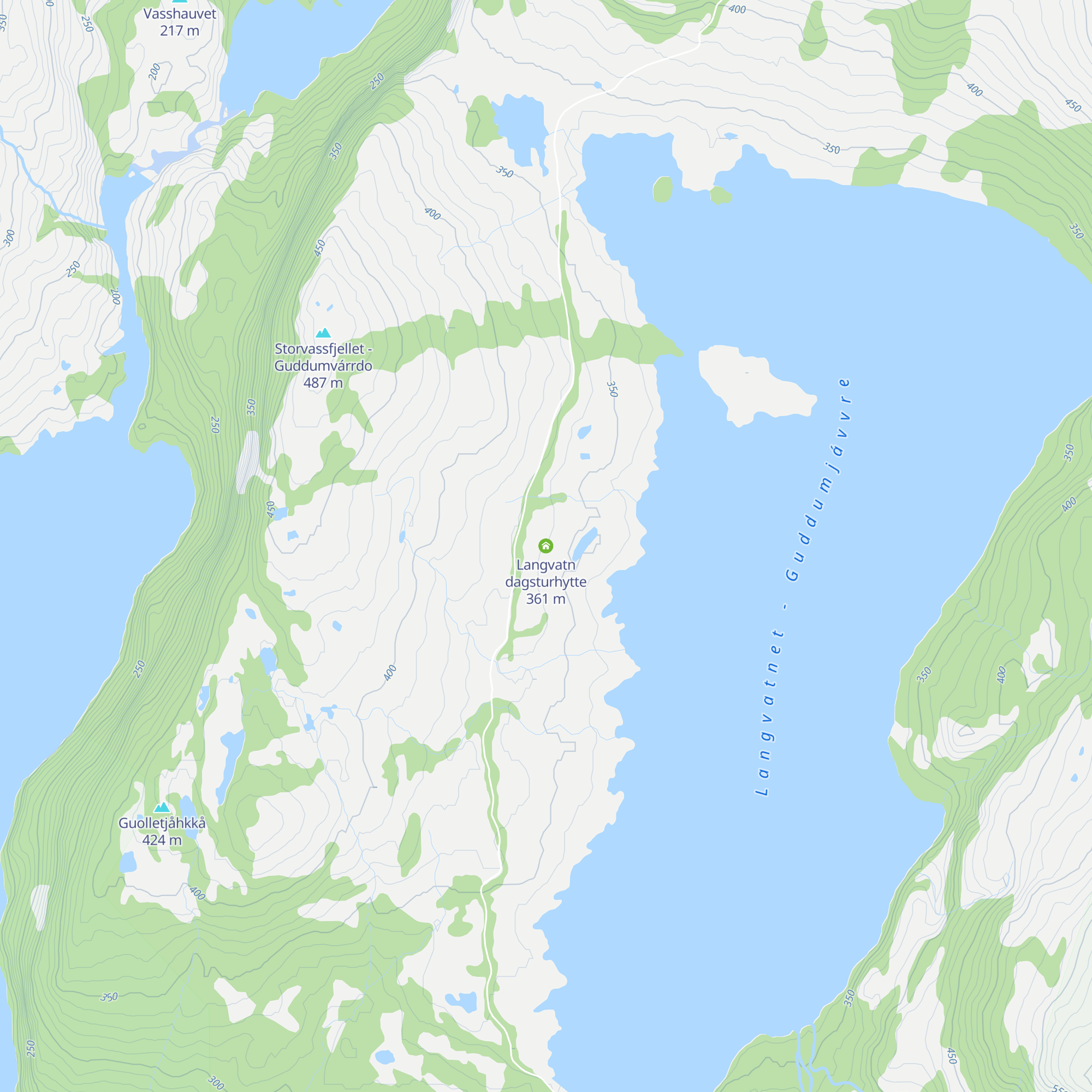 Langvatn dagsturhytte map