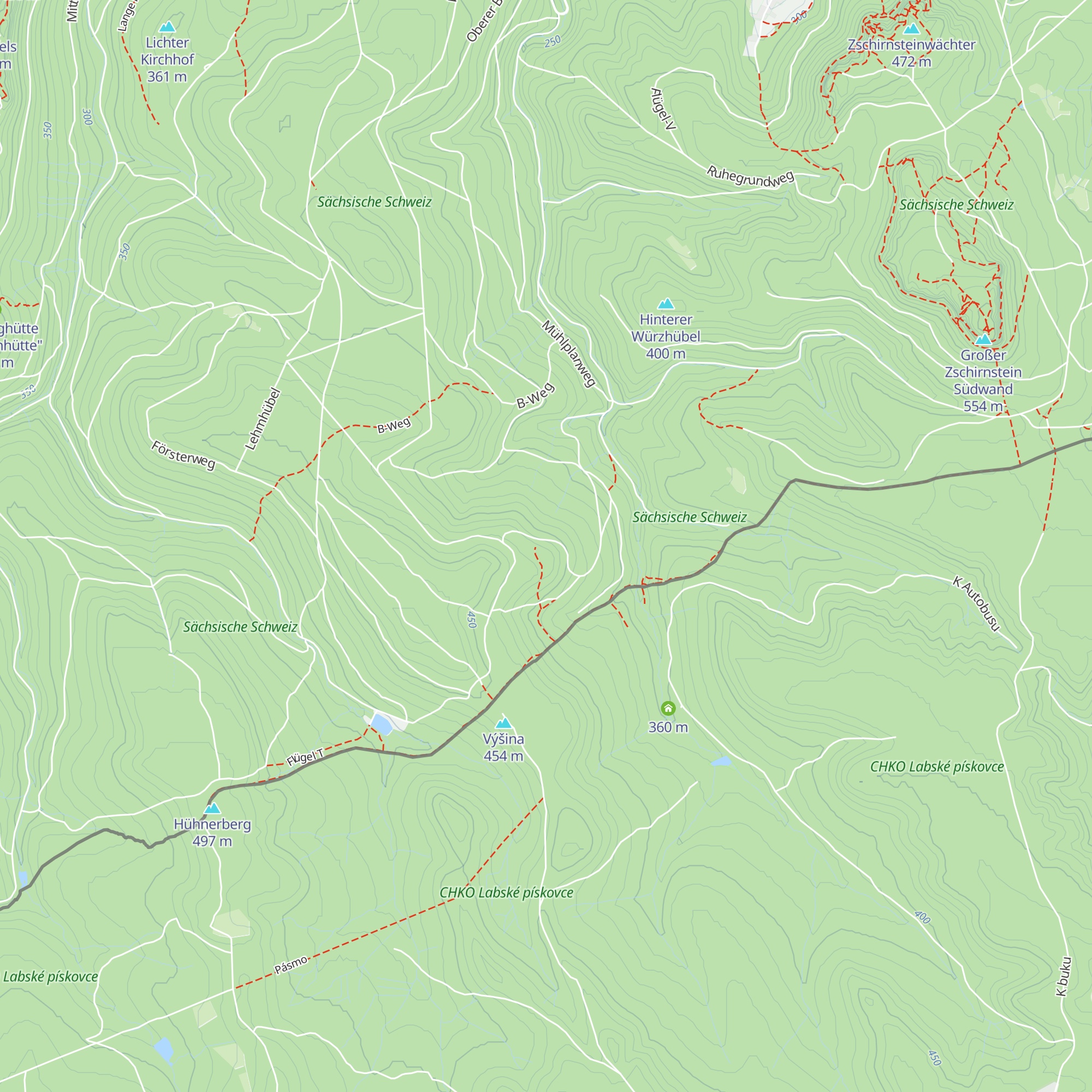 Trekkinghütte "Grenzbaude" map