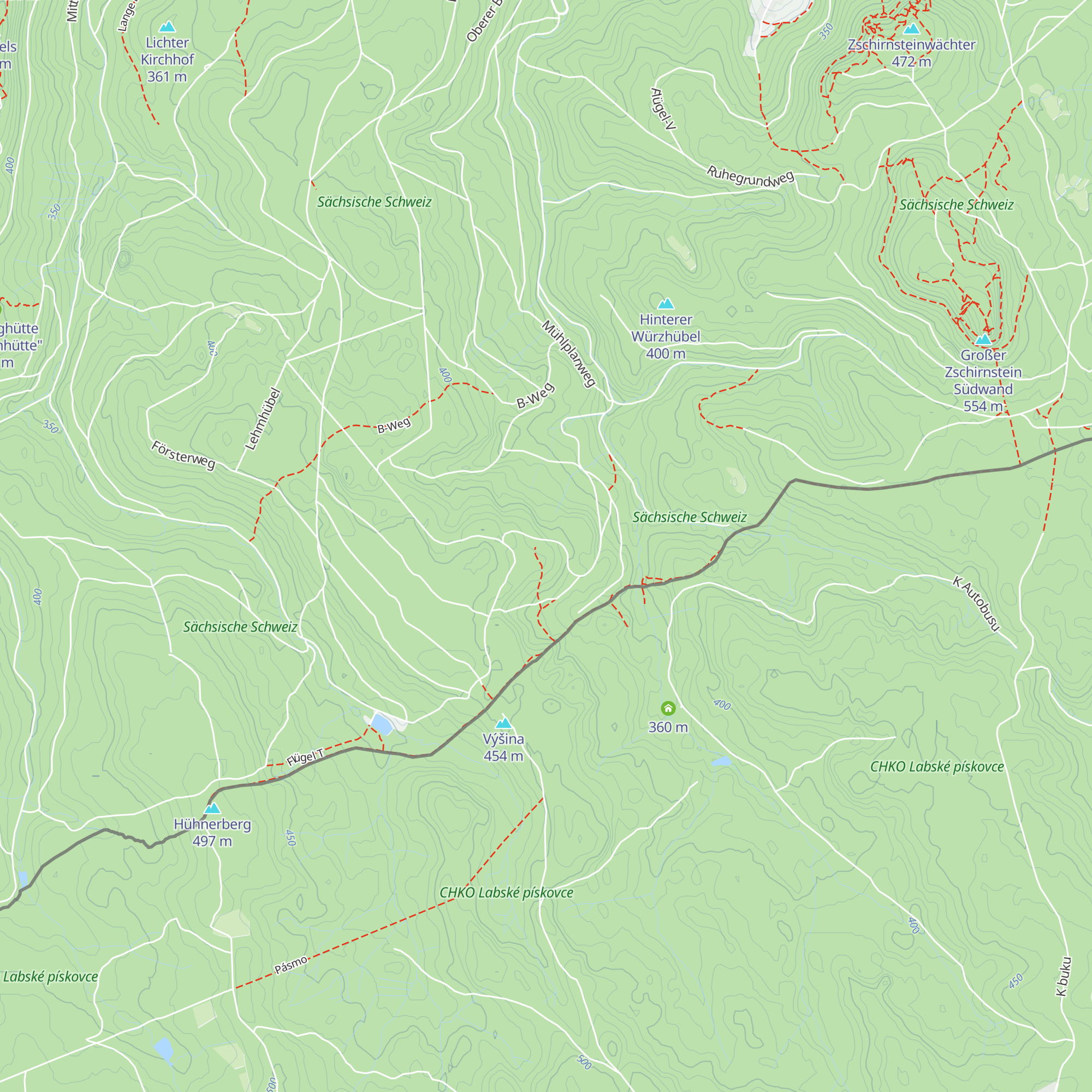 Trekkinghütte "Grenzbaude" map