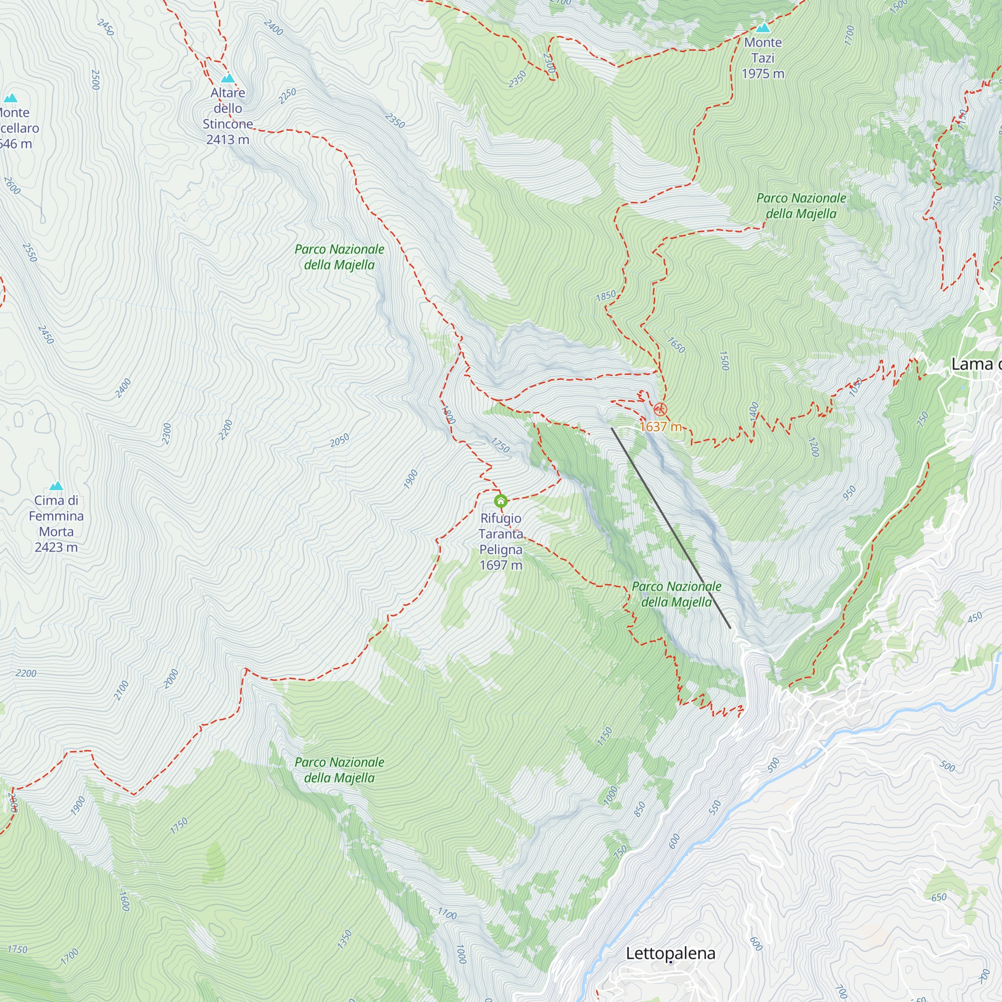 Rifugio Taranta Peligna map