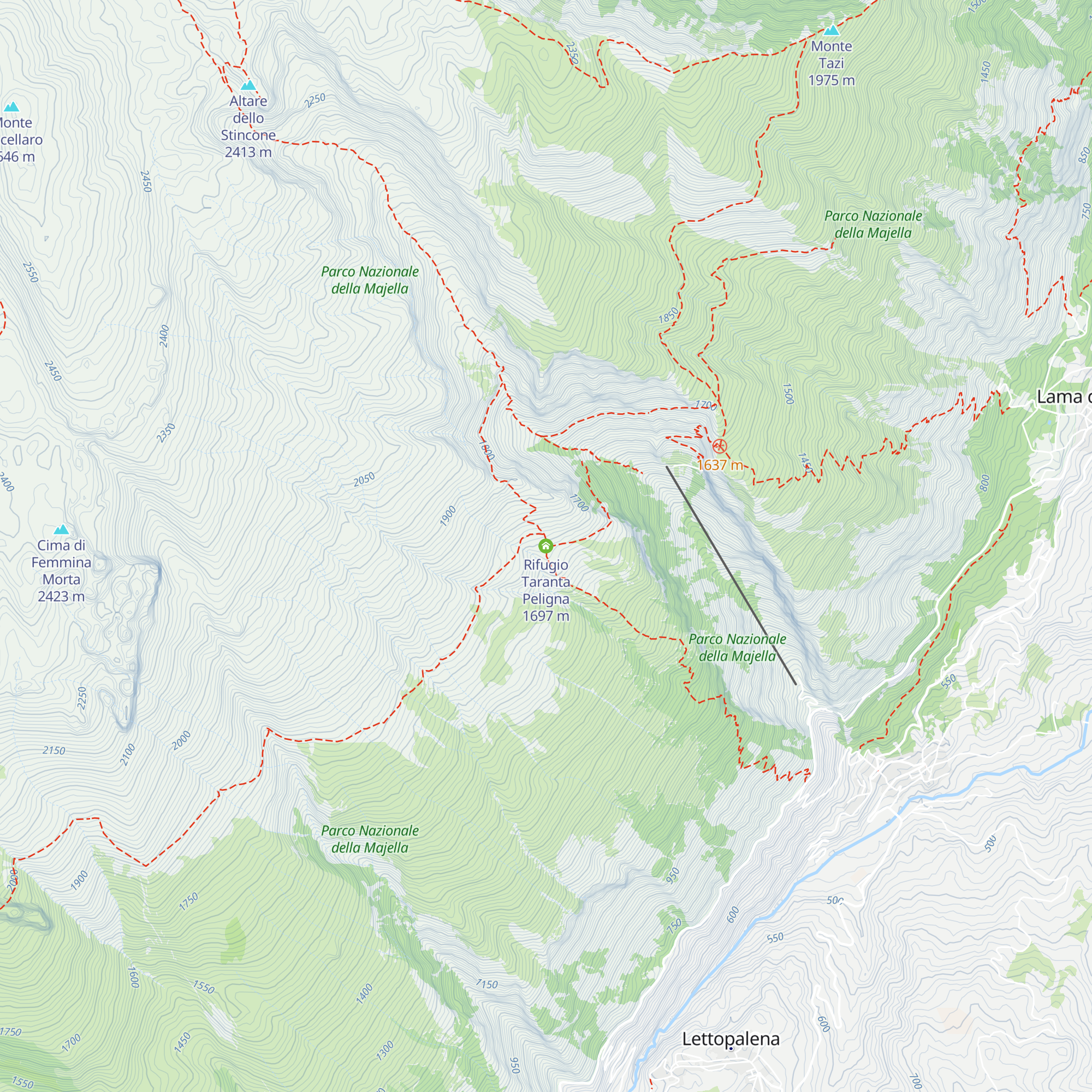 Rifugio Taranta Peligna map