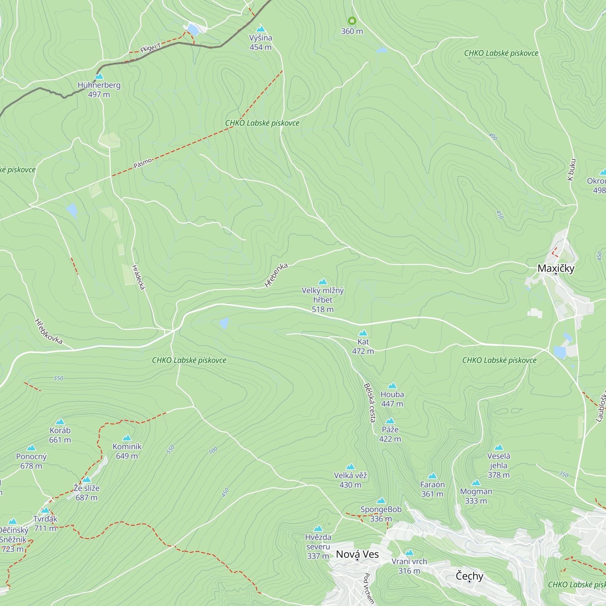 U cestářské boudy map