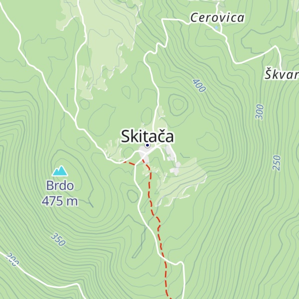 Map of Planinarska kuća Skitača