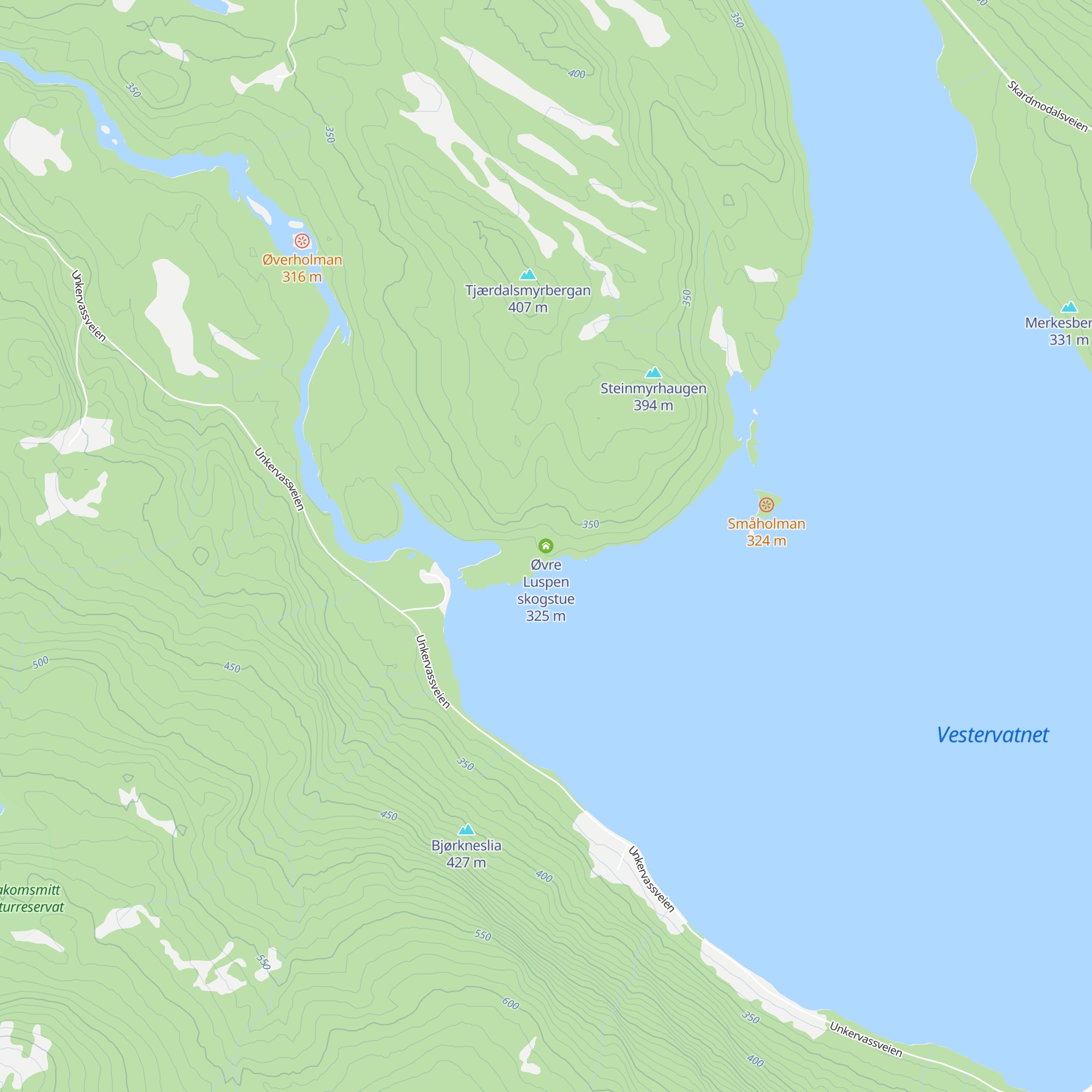 Øvre Luspen skogstue map