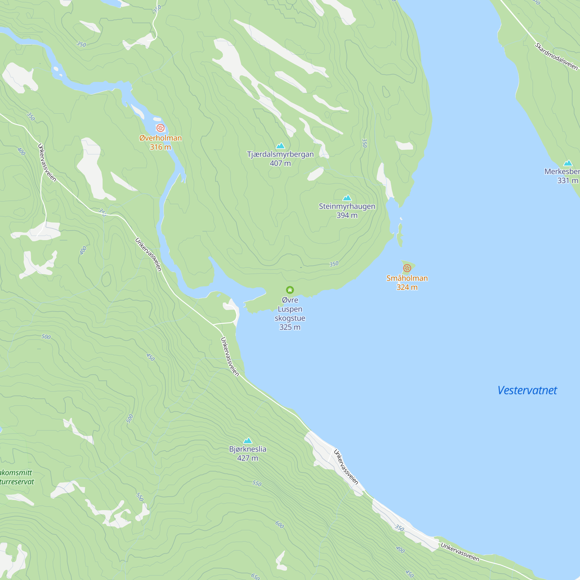 Øvre Luspen skogstue map