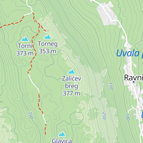 Map of Zalićev breg