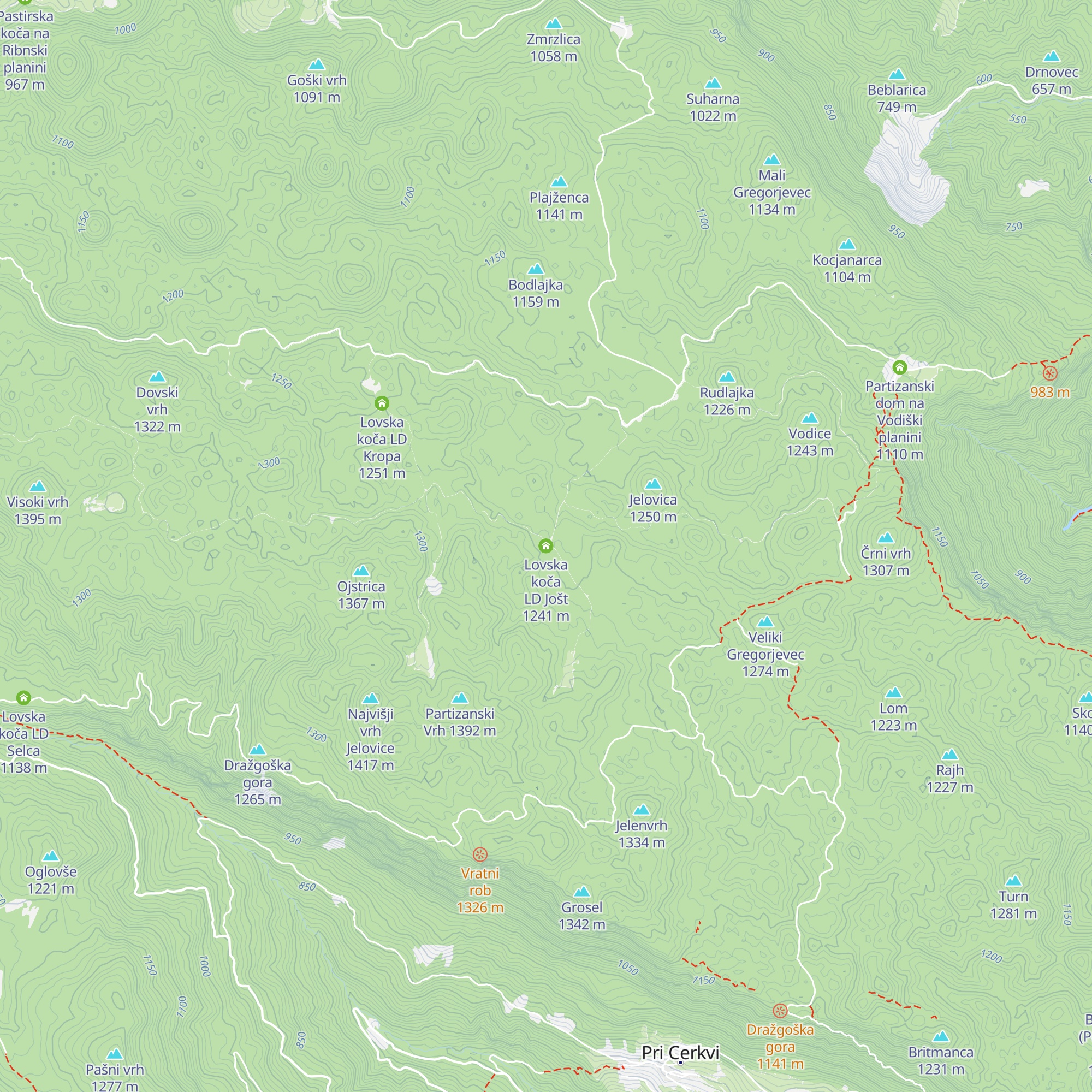 Lovska koča LD Jošt map