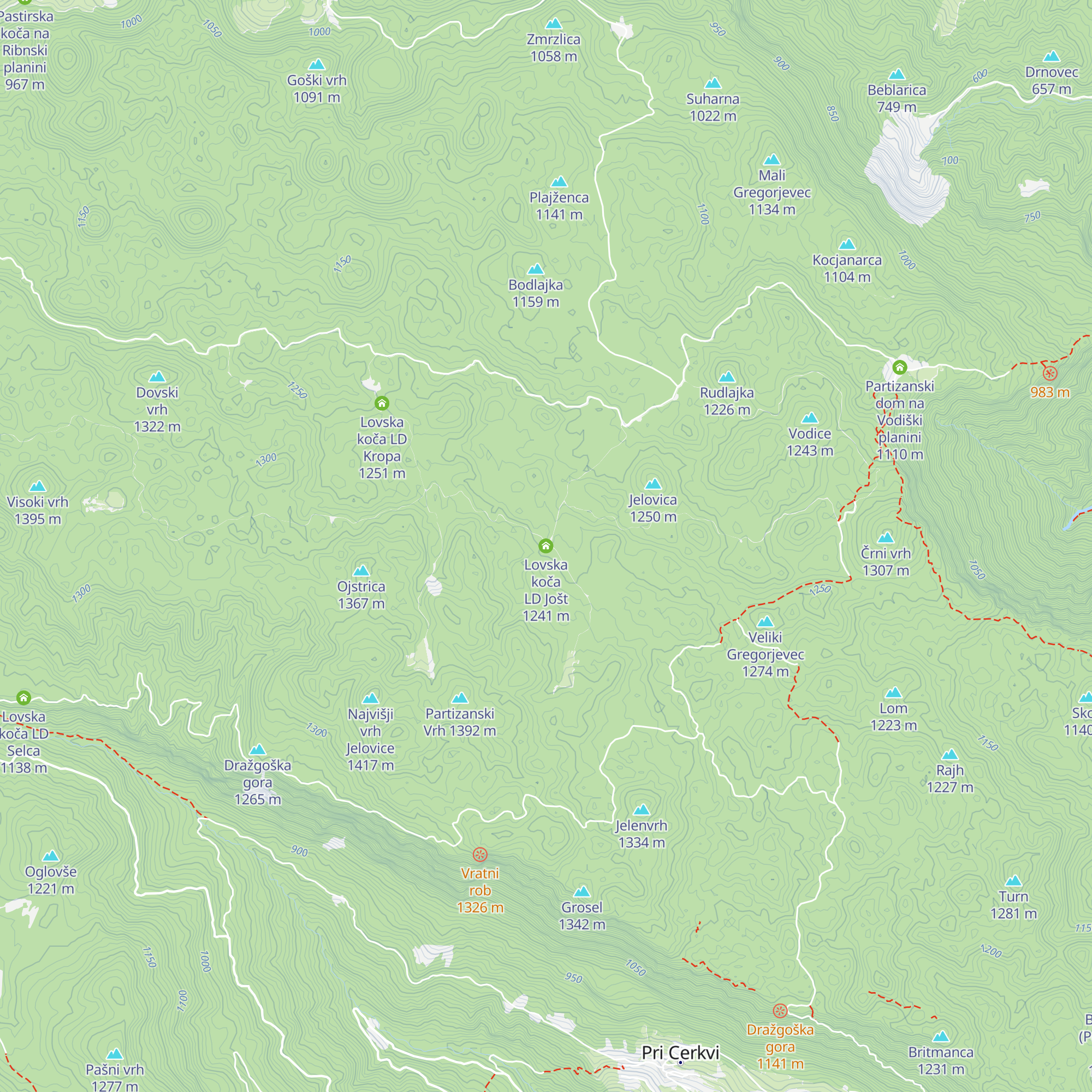 Lovska koča LD Jošt map